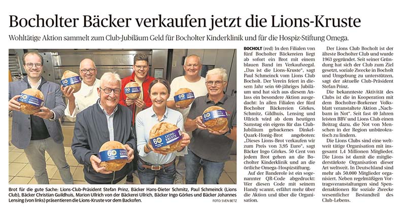 Bocholter Bäcker verkaufen jetzt Lions-Kruste